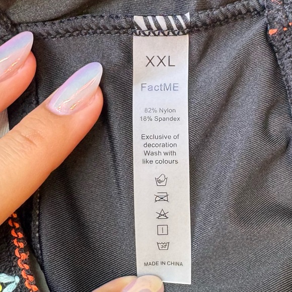 Factme Black High Waisted Bikini Swimsuit Bottoms with Colorful Trim Size XXL - Picture 4 of 7